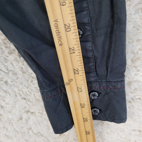 Affliction Black Premium Shirt Men's Size XL Black Embroidery Button Long Sleeve - Picture 10 of 11